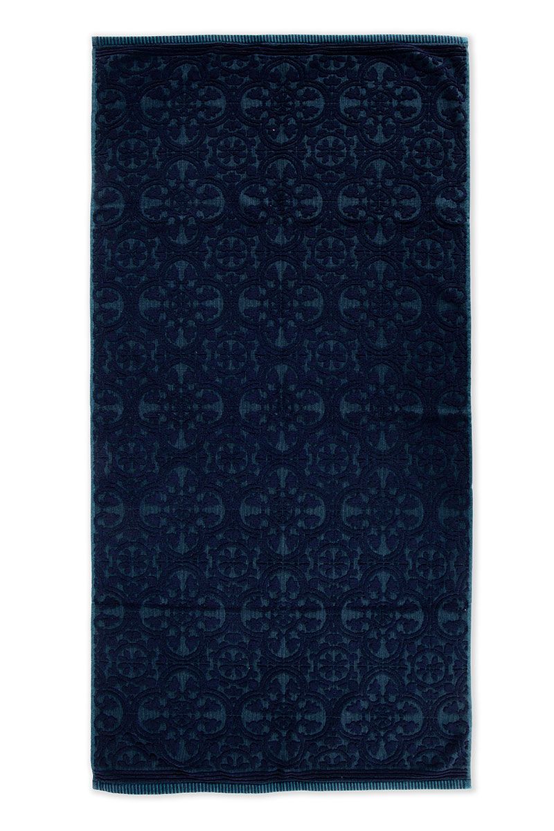 Large Bath Towel Tile de Pip Dark Blue 70x140 cm