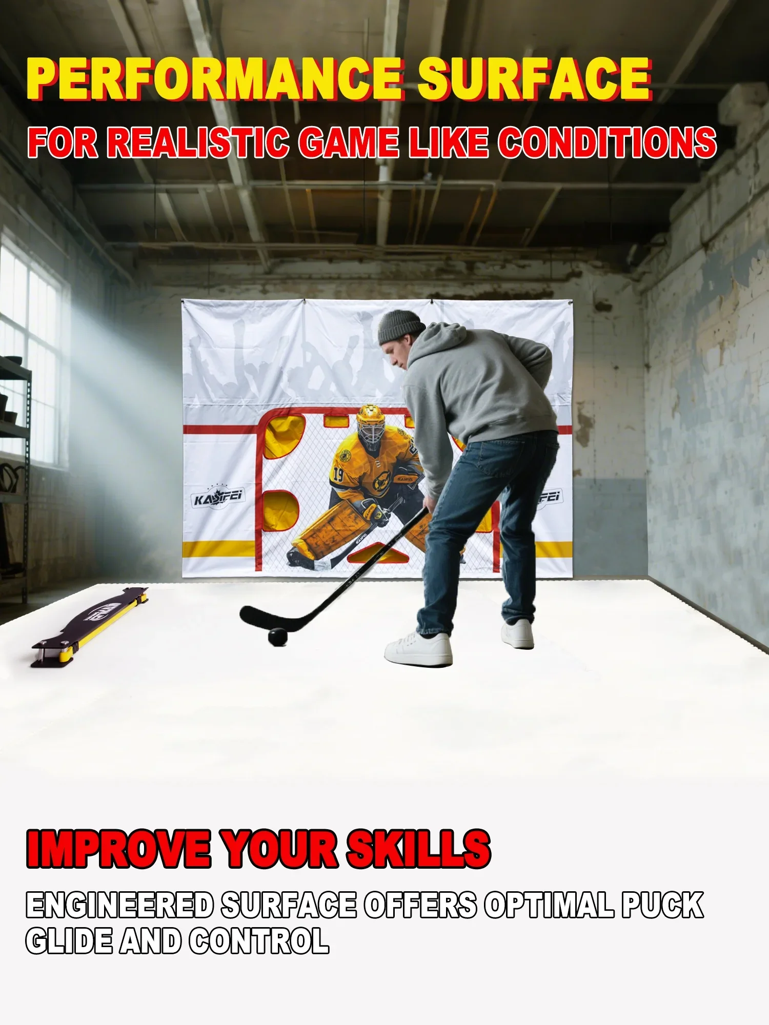kasifei Hockey Synthetic Ice Tiles, 12 Pack 18