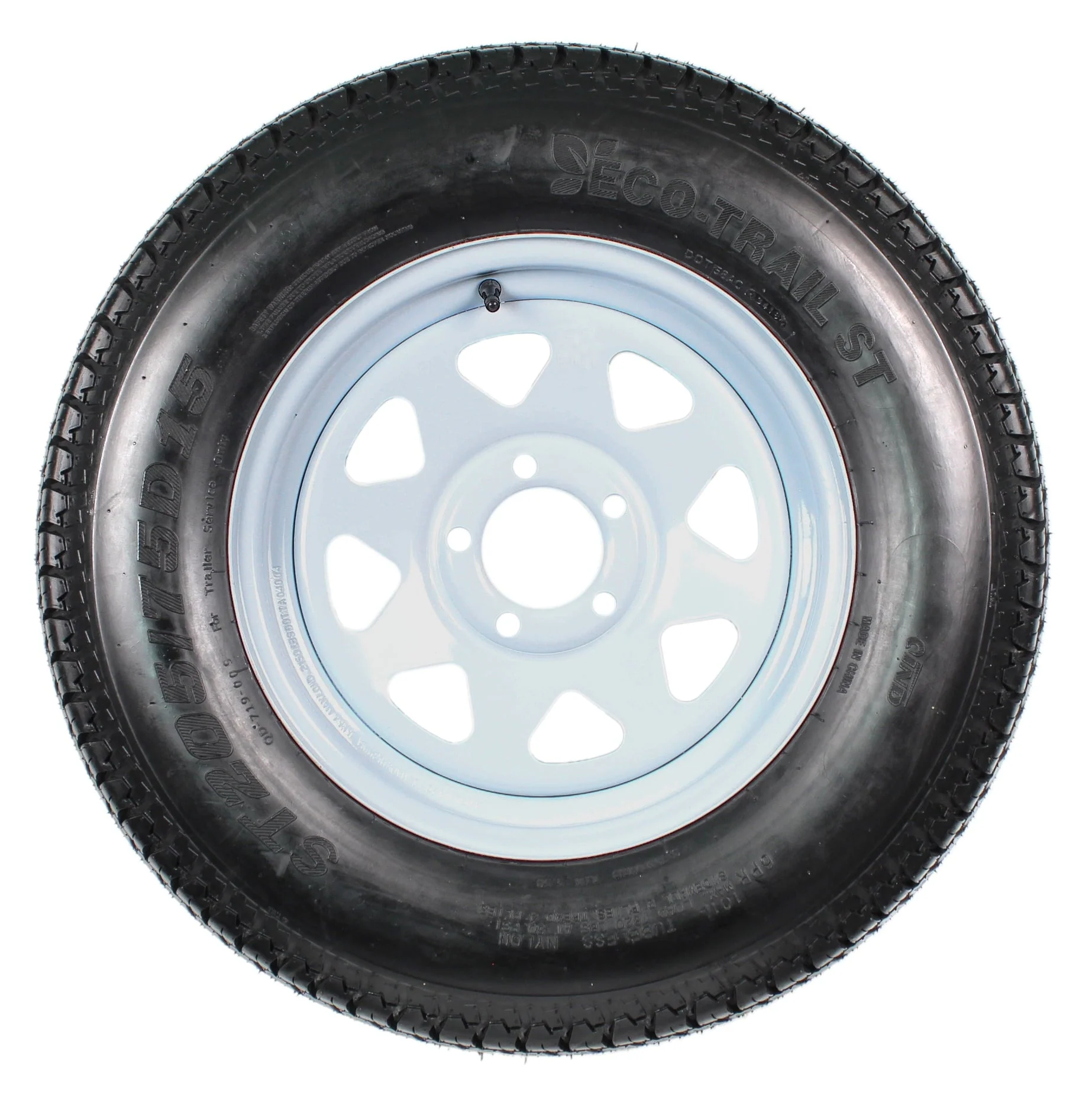 2-Pack Trailer Tire On Rim ST205/75D15 205/75 D 15 in. LRC 5 Hole White Spoke - Image 2