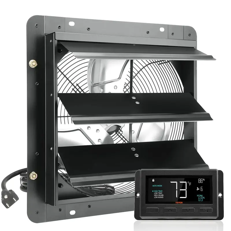 VEVOR 14 inch Exhaust Fan, 1513 CFM, 120V/60Hz, 30W - Smart Controller