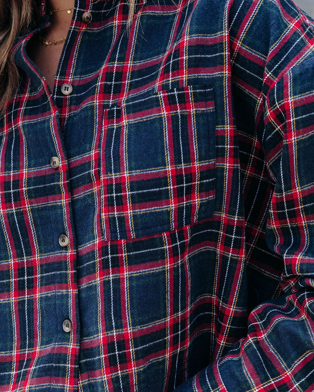 Novalynn Plaid Button Down Top - Se7enfashion