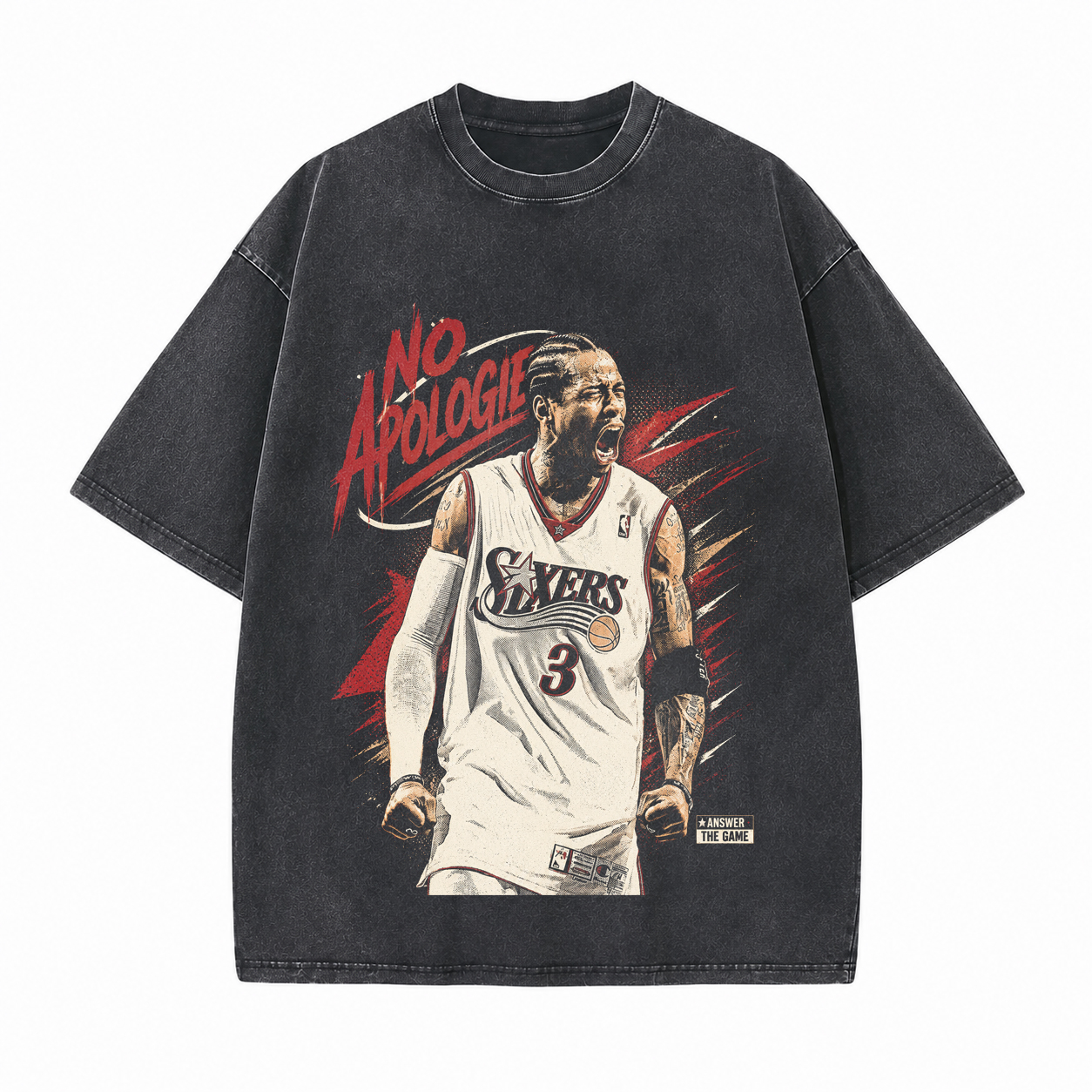 No Apologies Printed Unisex Washed T-Shirt