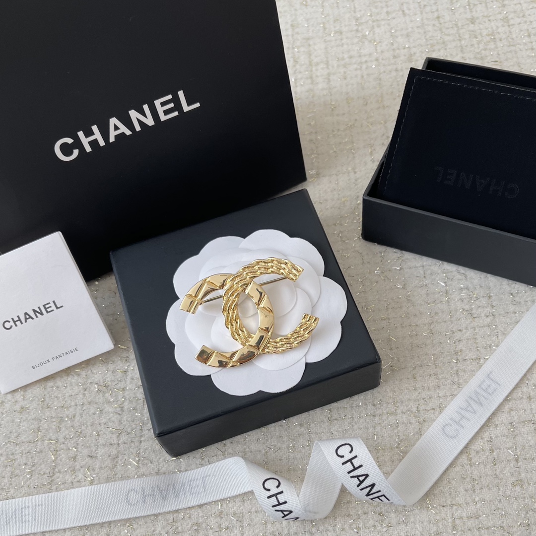 Chanel Light Gold CC Brooch - Original Replica Club