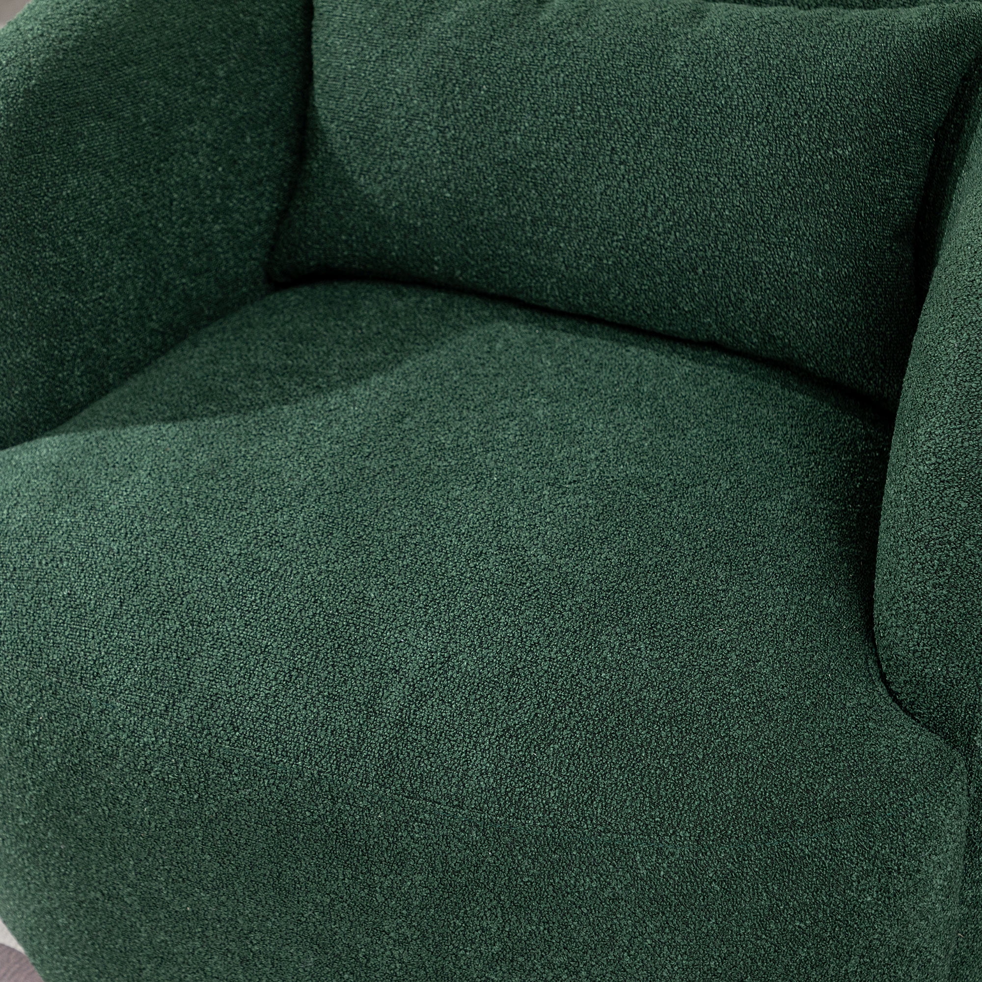 34" Wide Boucle Swivel Barrel Chair, No Assembly Round Upholstered Armchair Accent Chair Single Sofa Chair with Toss Pillow for Living Room and Bedroom, Taupe - Image 38