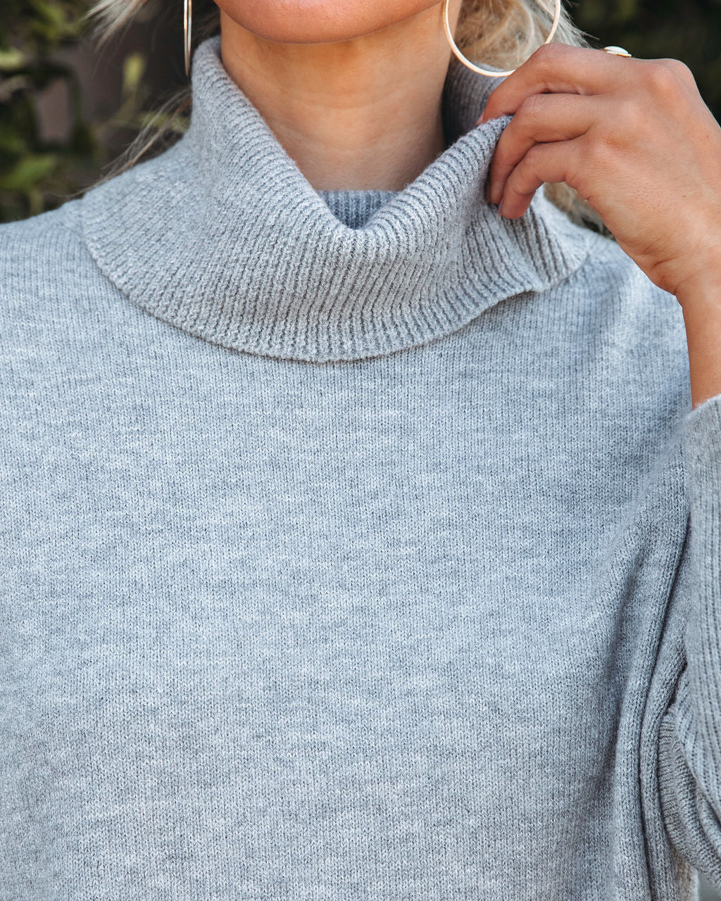 Faith Turtleneck Knit Sweater - Heather Grey - Se7enfashion