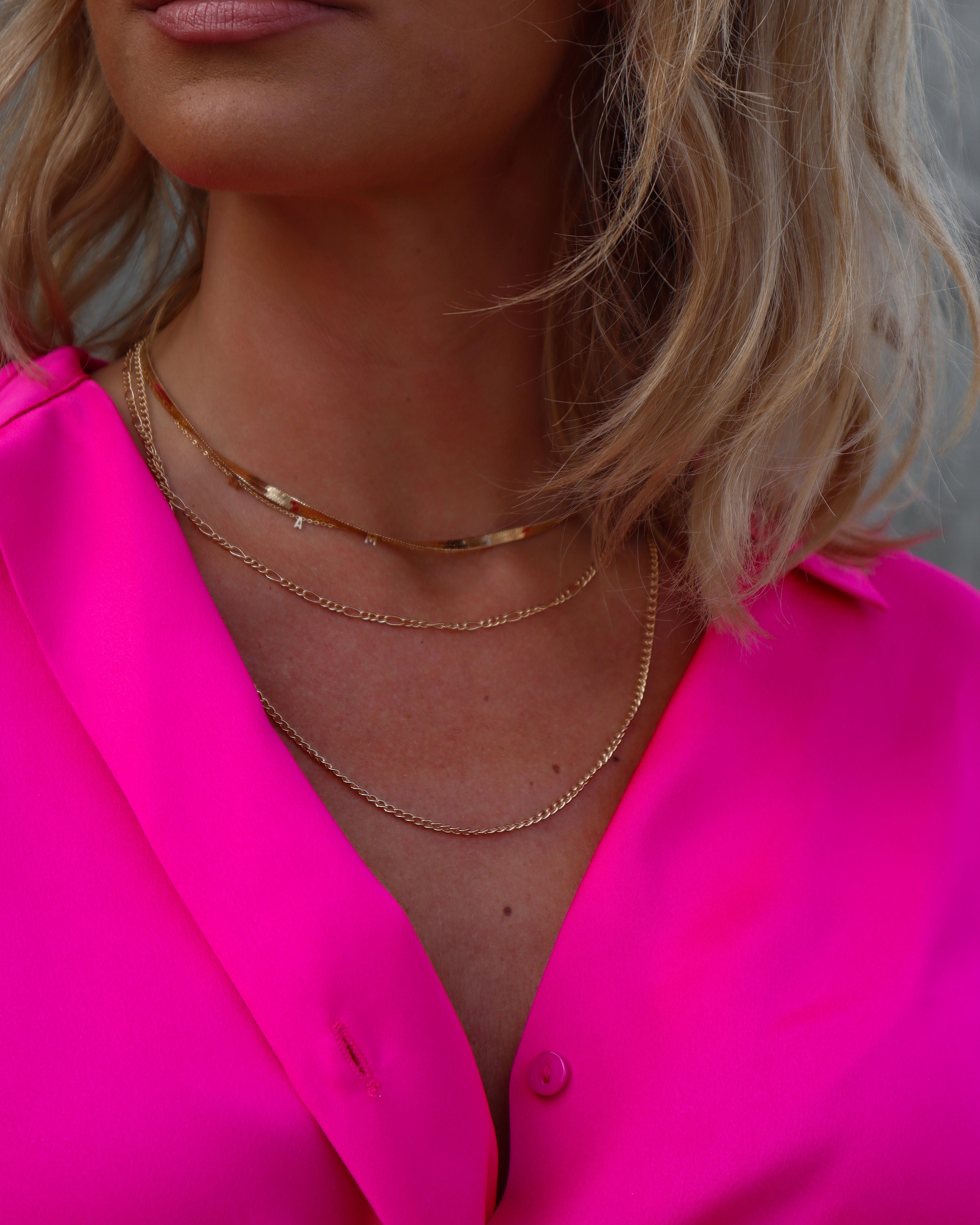 Shashi - Middleton Herringbone Layered Necklace - Gold - Se7enfashion