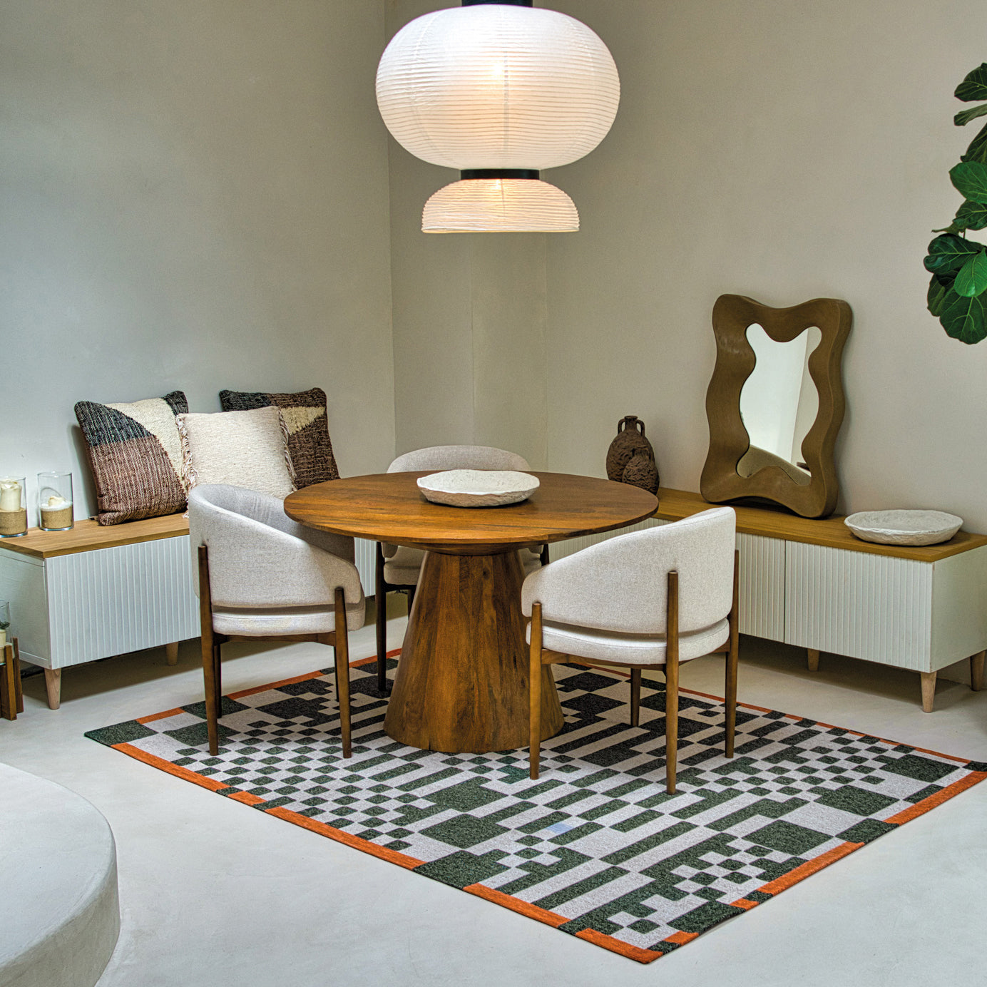 Louis de Poortere Craft Chess Vloerkleed 170 x 240 cm - Deep Green