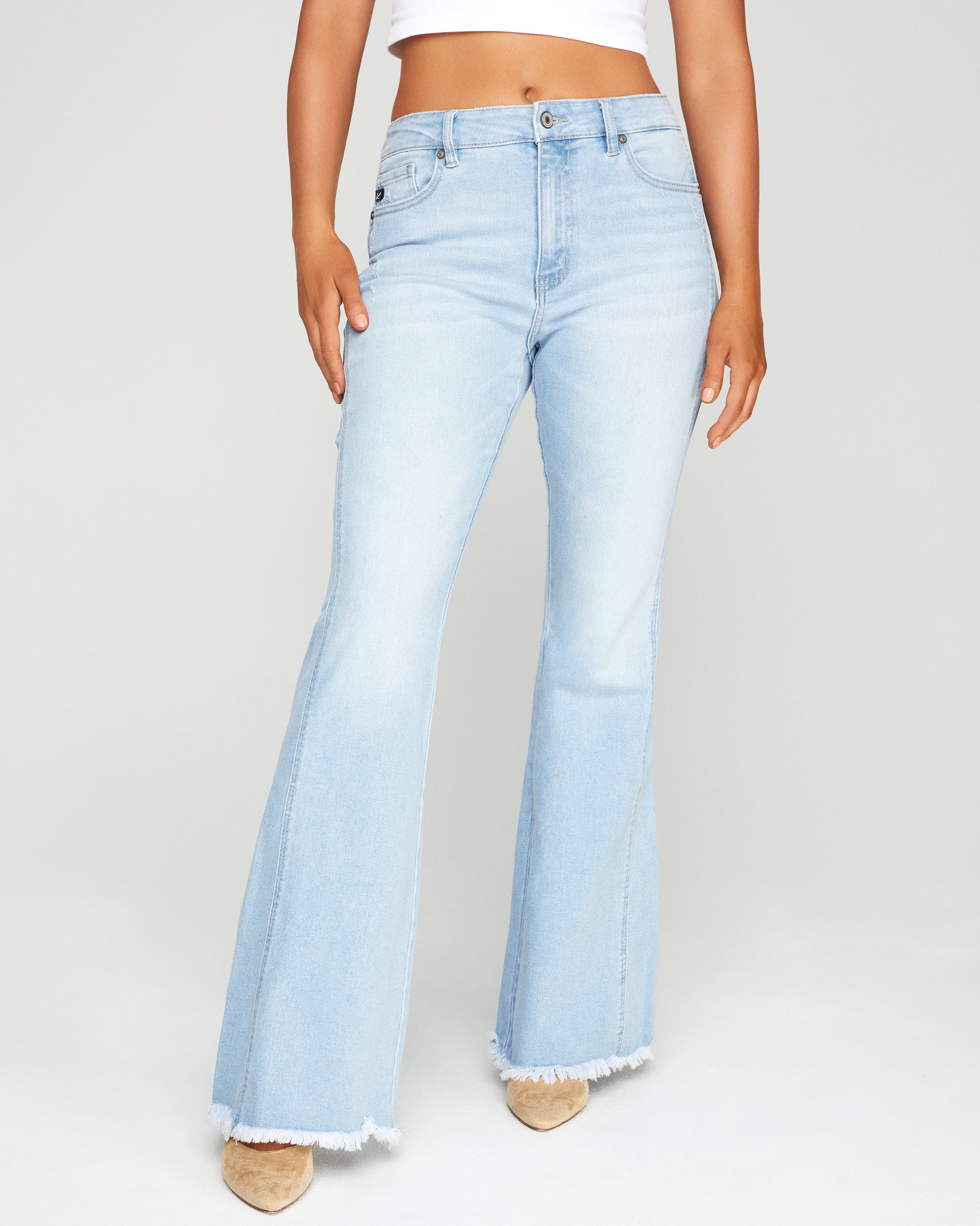 Annika High Rise Bell Bottom Frayed Denim - FINAL SALE - Se7enfashion
