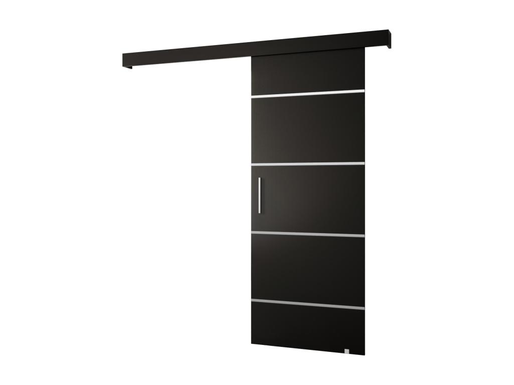 Puertas correderas Salwador IV 70x204 cm (Negro / Negro / Plata)