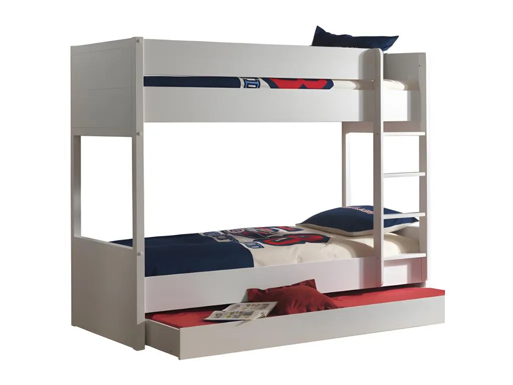 Litera 90x200 con somier Decopractico - Blanco TYNZ10326