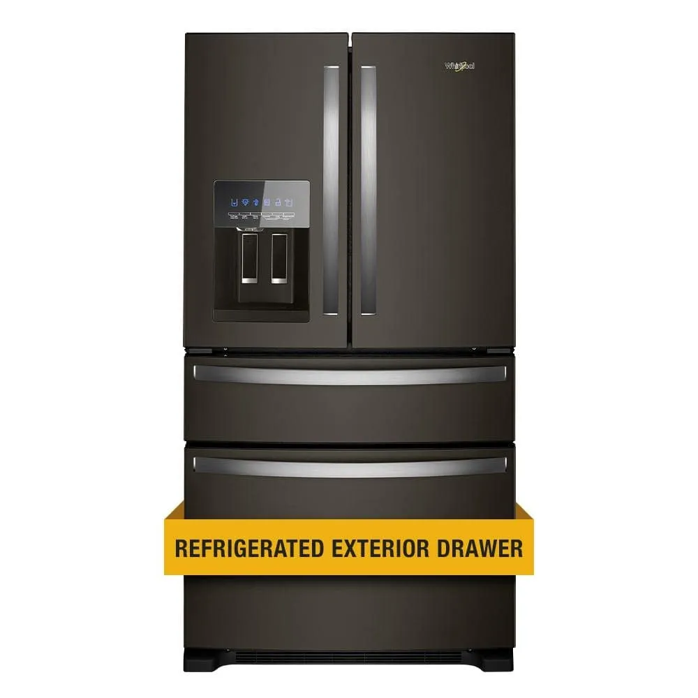 WAYFAIR Whirlpool 24.5 Cu. Ft. French Door Refrigerator In Fingerprint Resistant Black Stainless