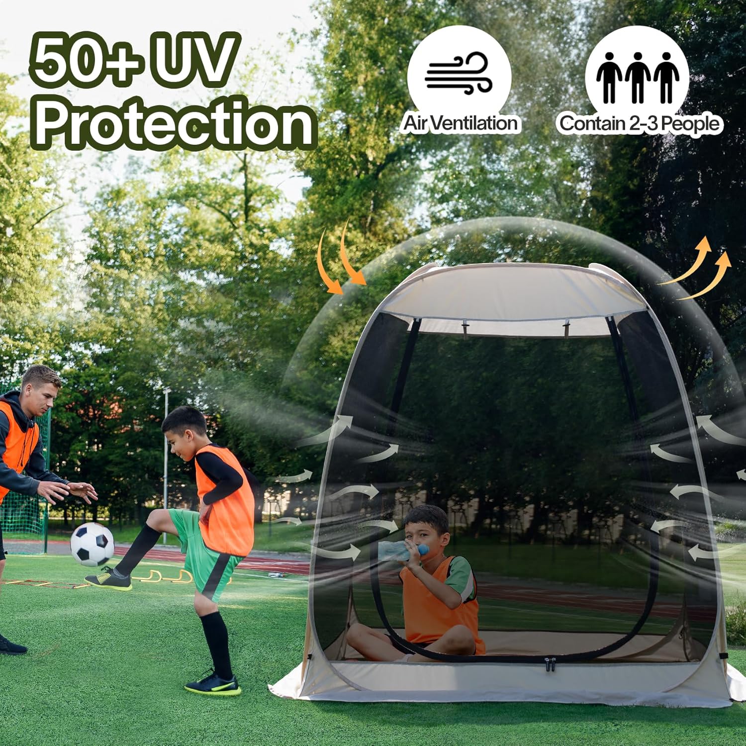 Screen gazebo sleeps 6-10-15 people Igloo-style canopy tent mosquito net on the sides Perfect