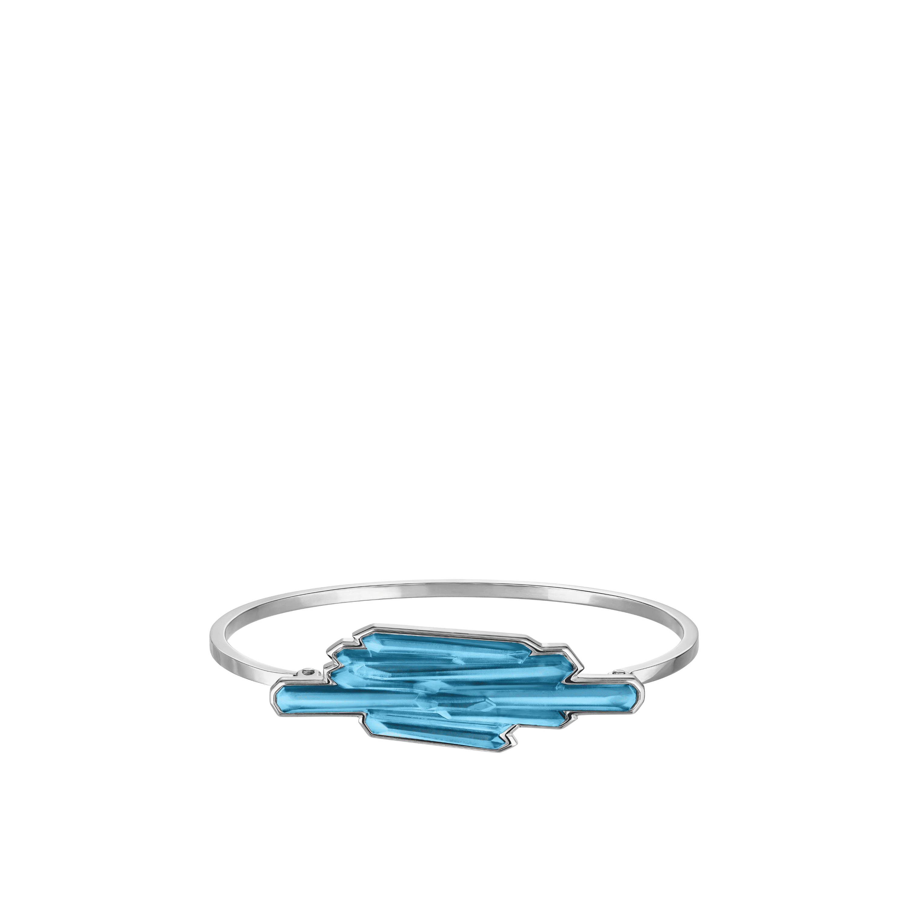 BRACELET JONC FLEXIBLE TERRAMINERAL - CRISTAL BLEU PERSÉPOLIS, ARGENT