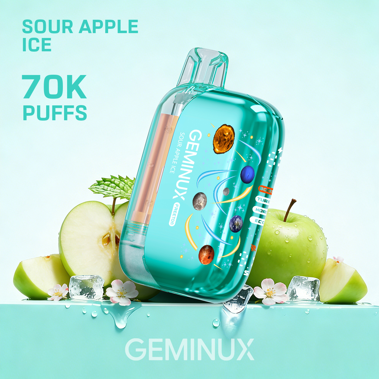GEMINUX Pocket Galaxy Vape, 70000 Puffs Dual Mesh Coil Pocket Size Disposable Device