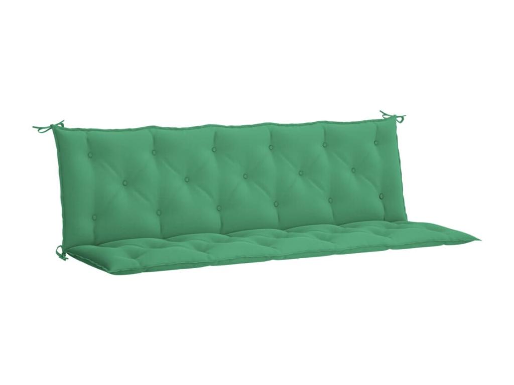 Cojines de banco de jardín 2 unidades tela Oxford verde 180x50x7 cm