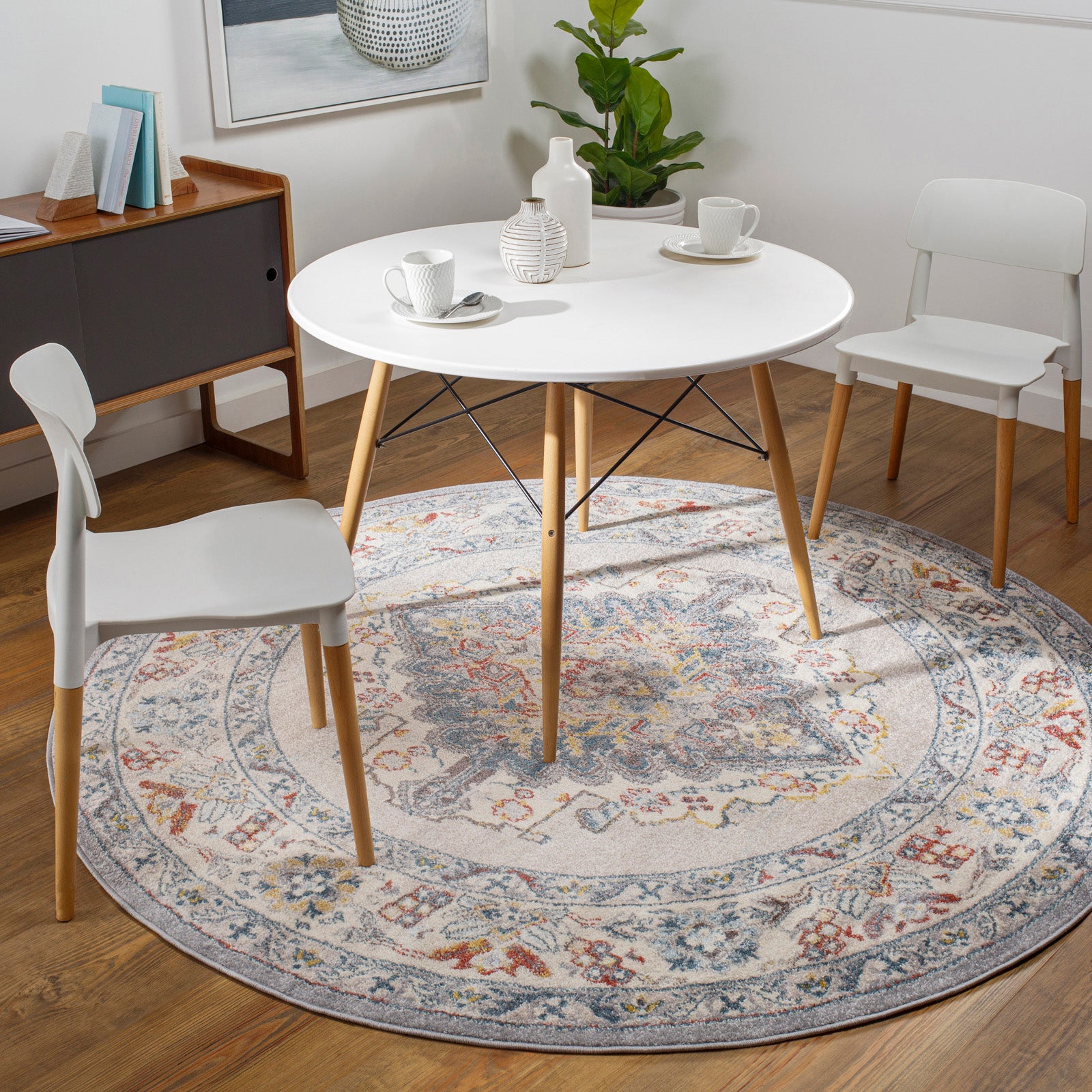 Blokker Taru Vloerkleed Ø 160 cm - Blauwgrijs