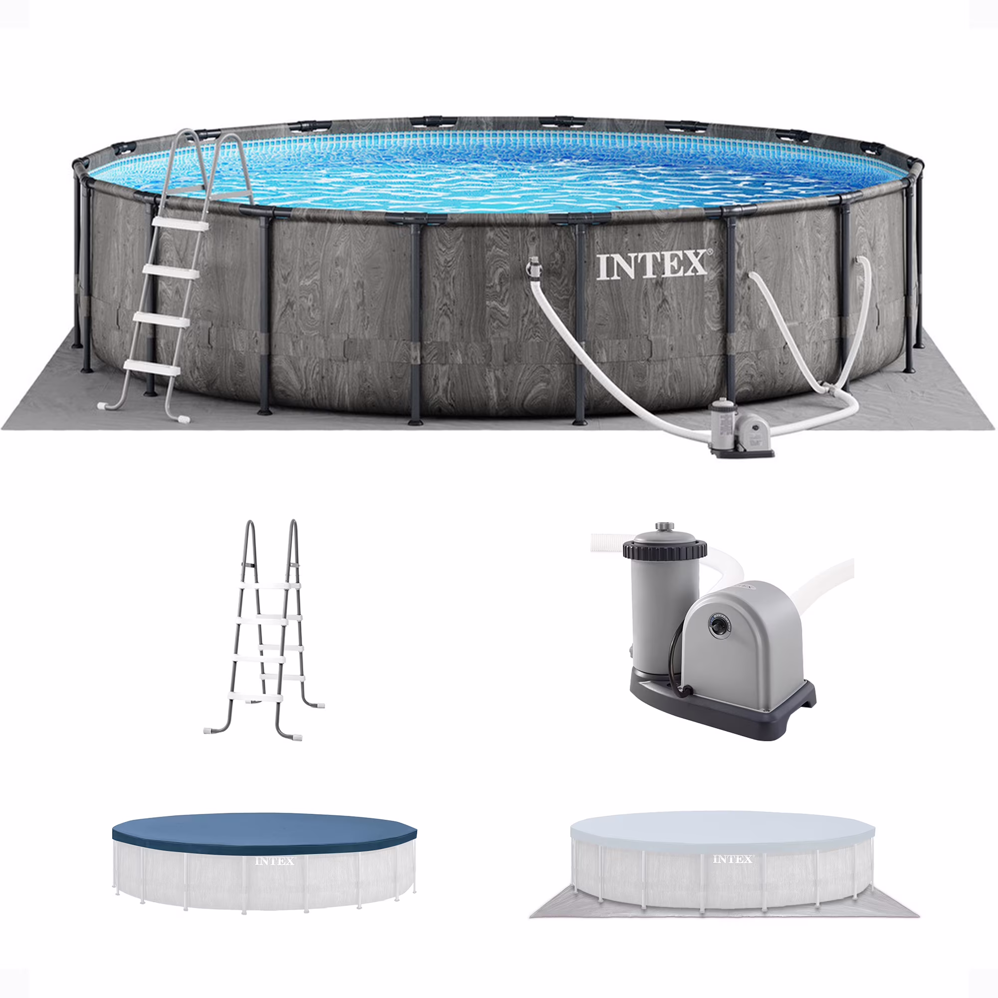 Intex 16Ft X 8Ft X 42In Prism Frame Rectangular Pool Set - Image 3