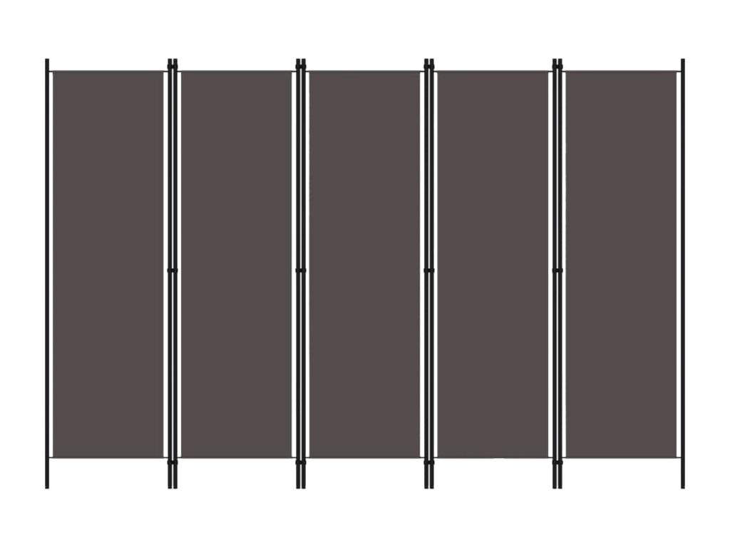 Tabique 5 paneles Antracita 250x180 cm