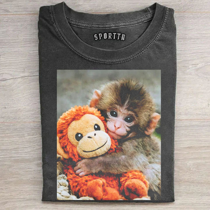 Punch-kun Monkey Meme Graphic T-shirt