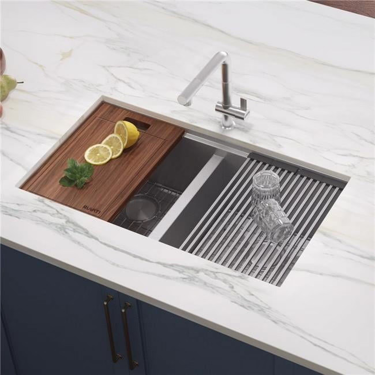 Ruvati RVH8345 Stainless Steel 33" x 10" x 19" Rectangular Undermount Sink - image 1
