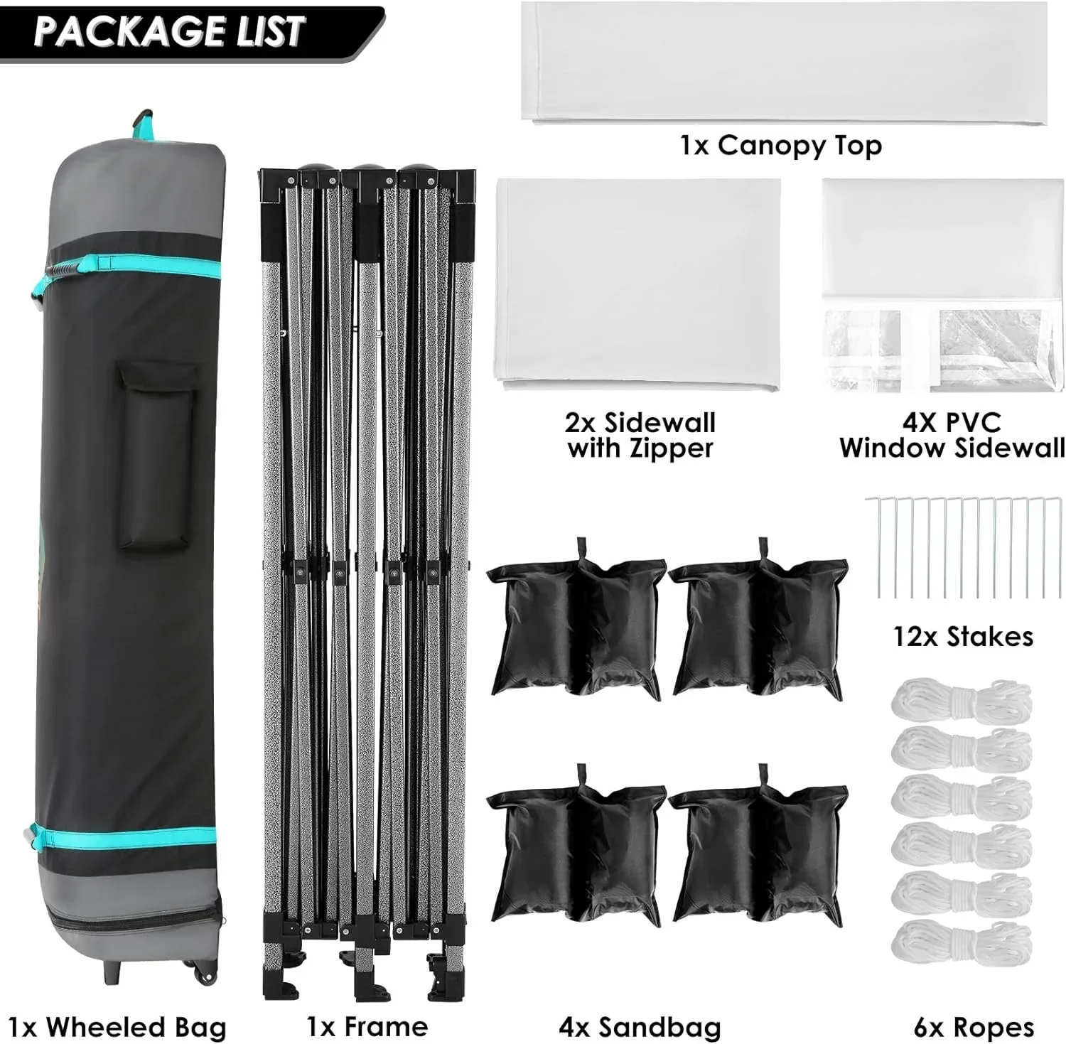 COBIZI 10x20 Heavy Duty Pop up Canopy Tent 6 sidewalls Commercial Canopy Wedding Party Tents