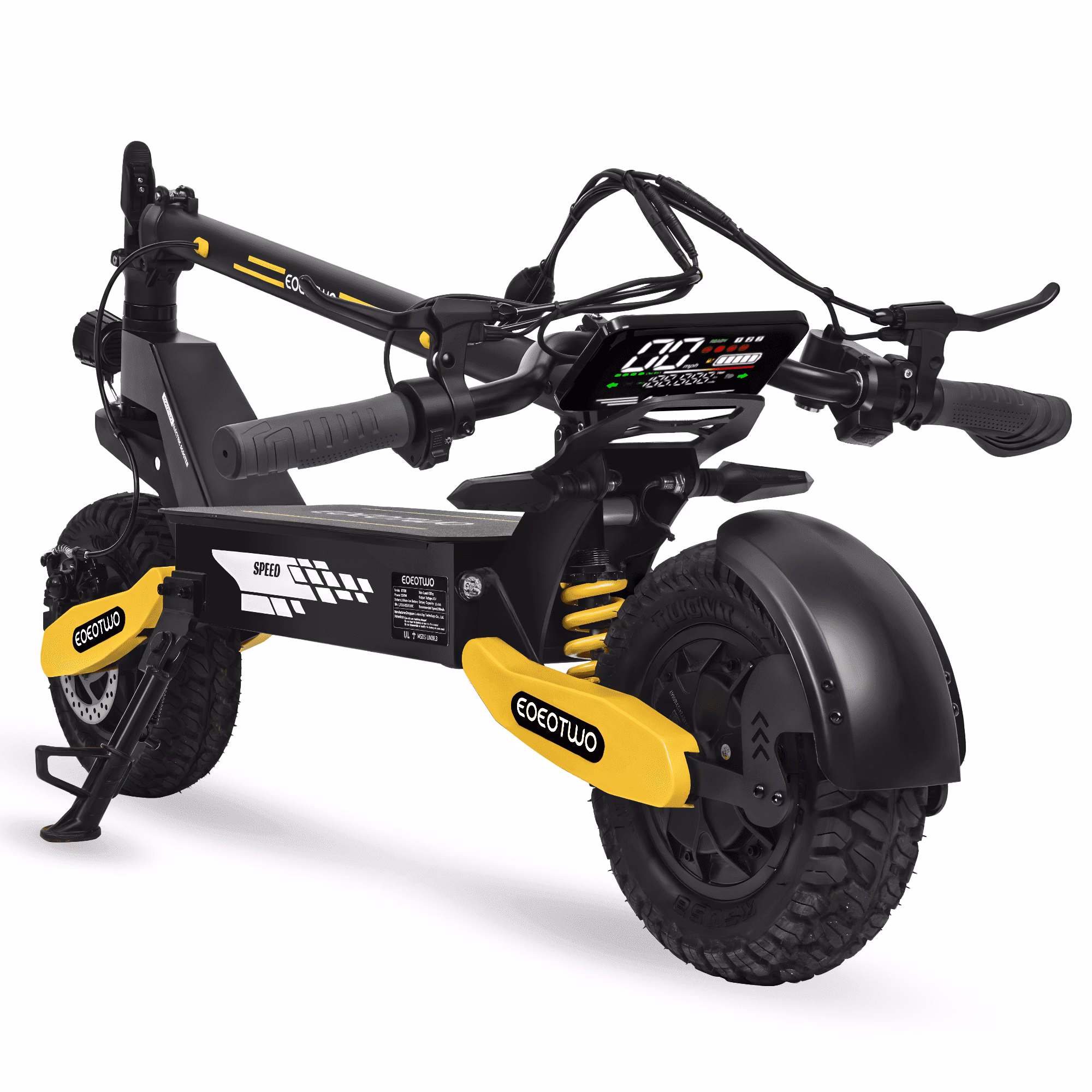 Off Road Electric Scooter for Adults, 1200W Motor Fast E Scooter, up to 28MPH Top Speed 20miles Long Range, 11" Off - Road Tires, 330 lb MAX Load, Foldable(GT06 48V 23.4AH)