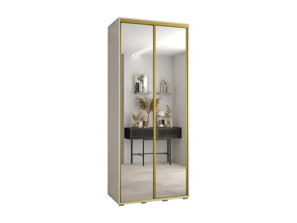 ARMARIO Decopractico 2 DE PUERTAS CORREDERAS 235.2/100/60 2 puertas (Blanco/Blanco/Oro) HNPT76701