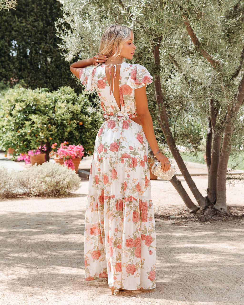 Moonlight Sonata Floral Cut Out Maxi Dress - FINAL SALE - Se7enfashion