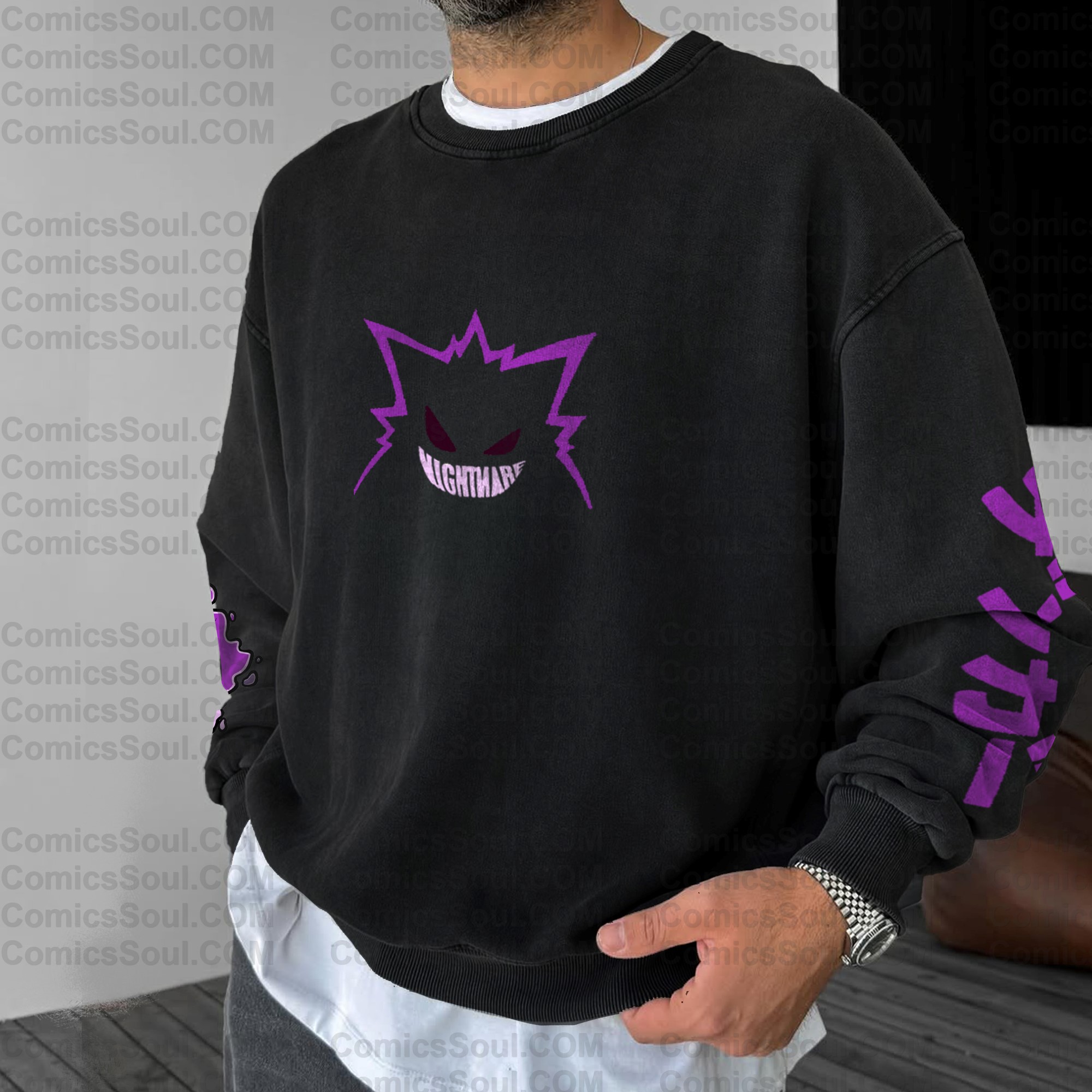Unisex Anime Inspired Vintage Sweatshirt TeeThreads Sustain the Scene with Custom Apparel
