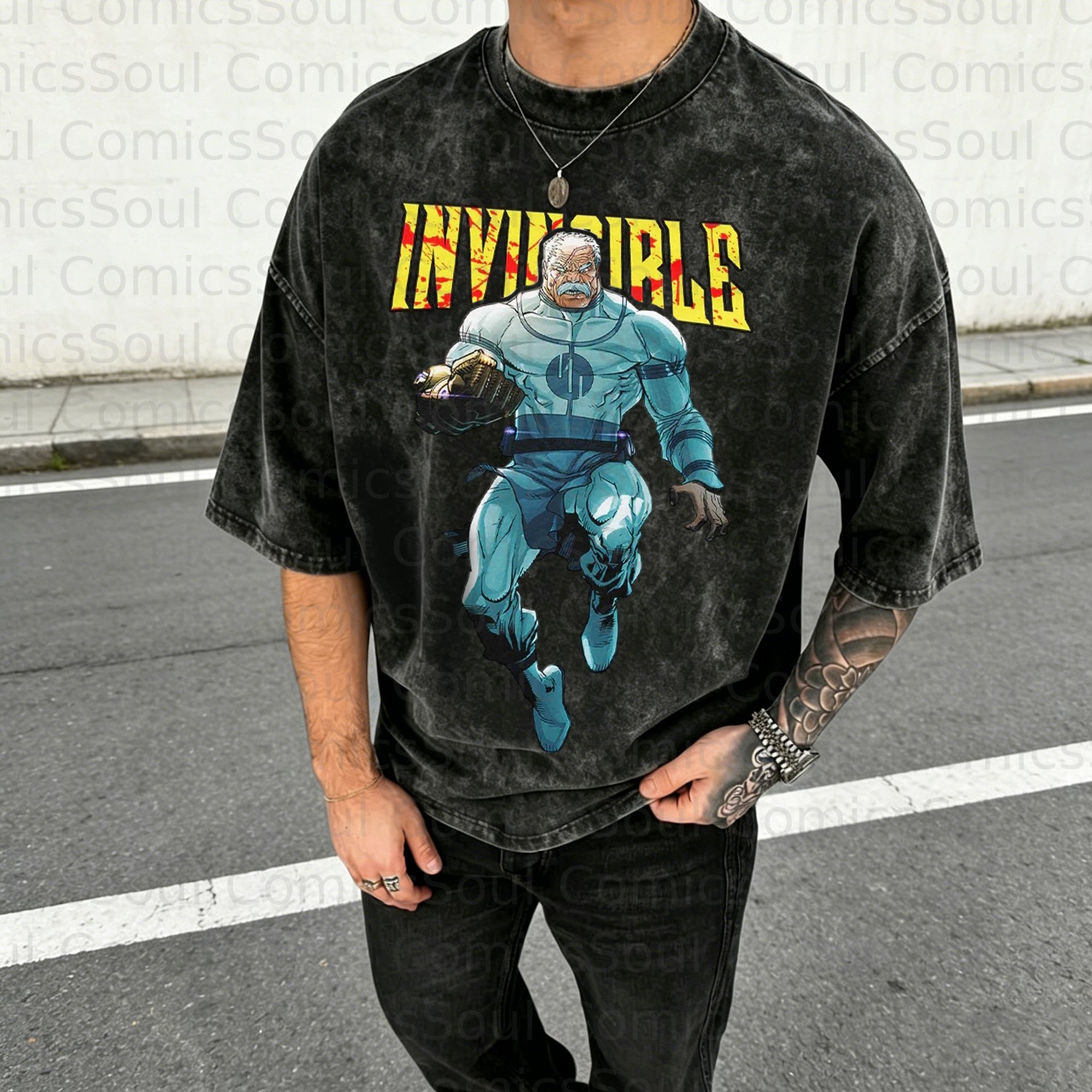 Unisex Anime Inspired Vintage Washed T-Shirt