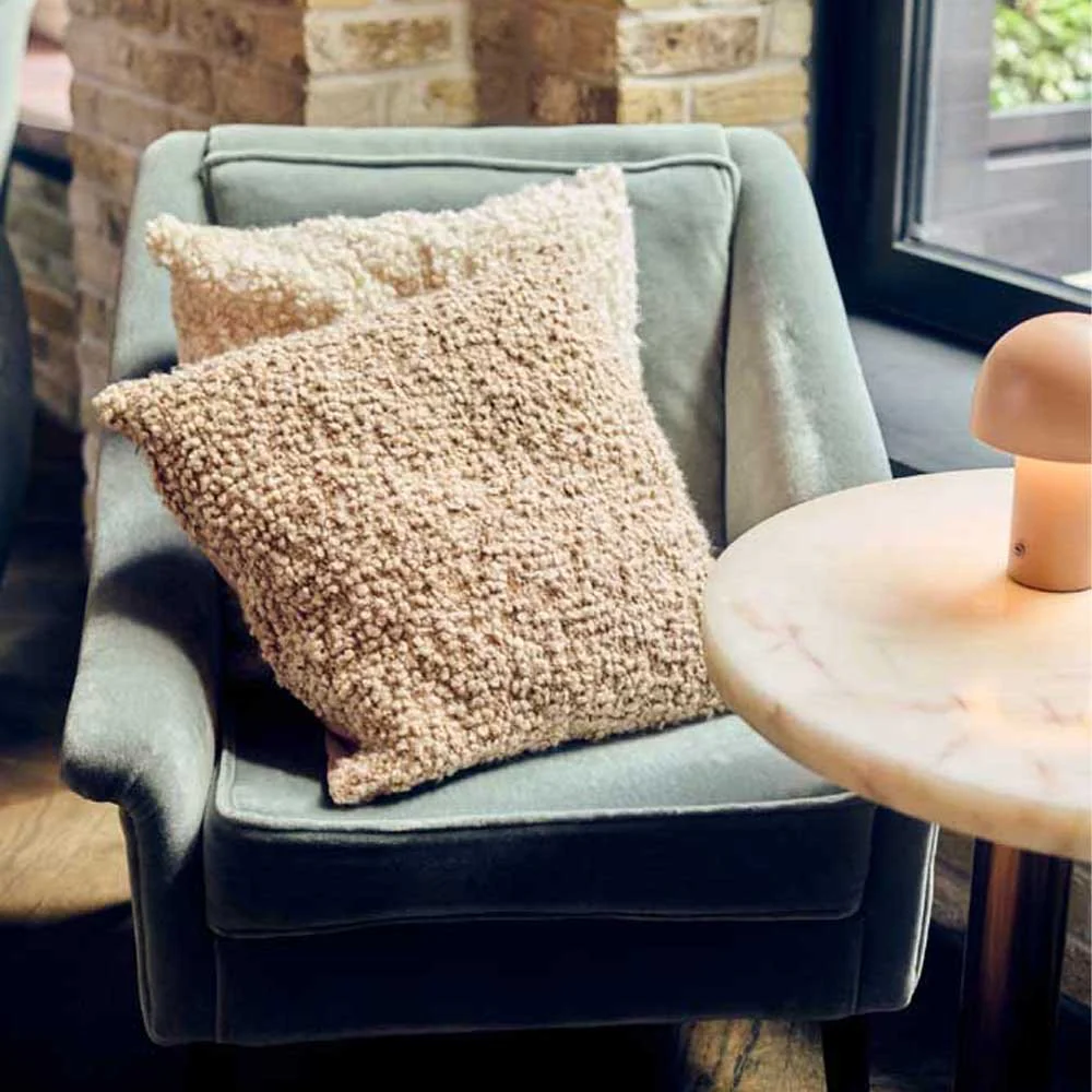 Maud Boucle Cushion, Taupe