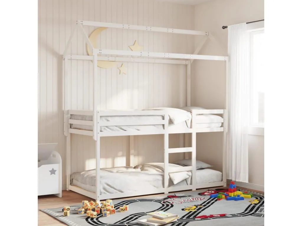 Cama litera con techo Decoesp maciza de Decoesp blanco 90x190 cm 75198MADE