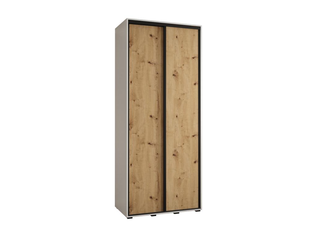 ARMARIO DAVOS 1 DE PUERTAS CORREDERAS 235,2/120/60 2 puertas (Blanco/Artisan/Negro)