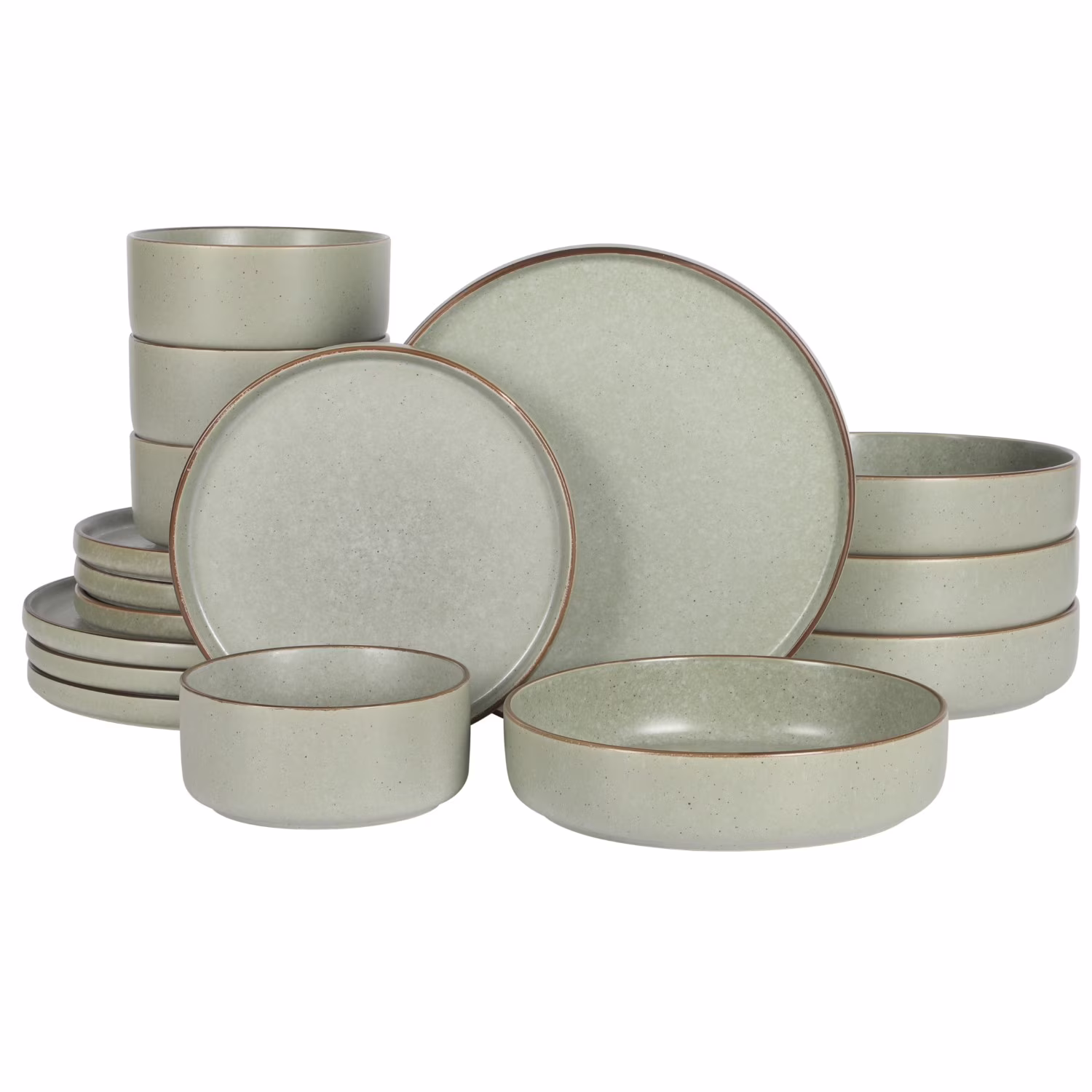 Gibson Elite Gelston Stoneware Matte Reactive Glaze 16 Piece (Service for 4) Plates and Bowl Dinnerware Set - Grey - Image 3