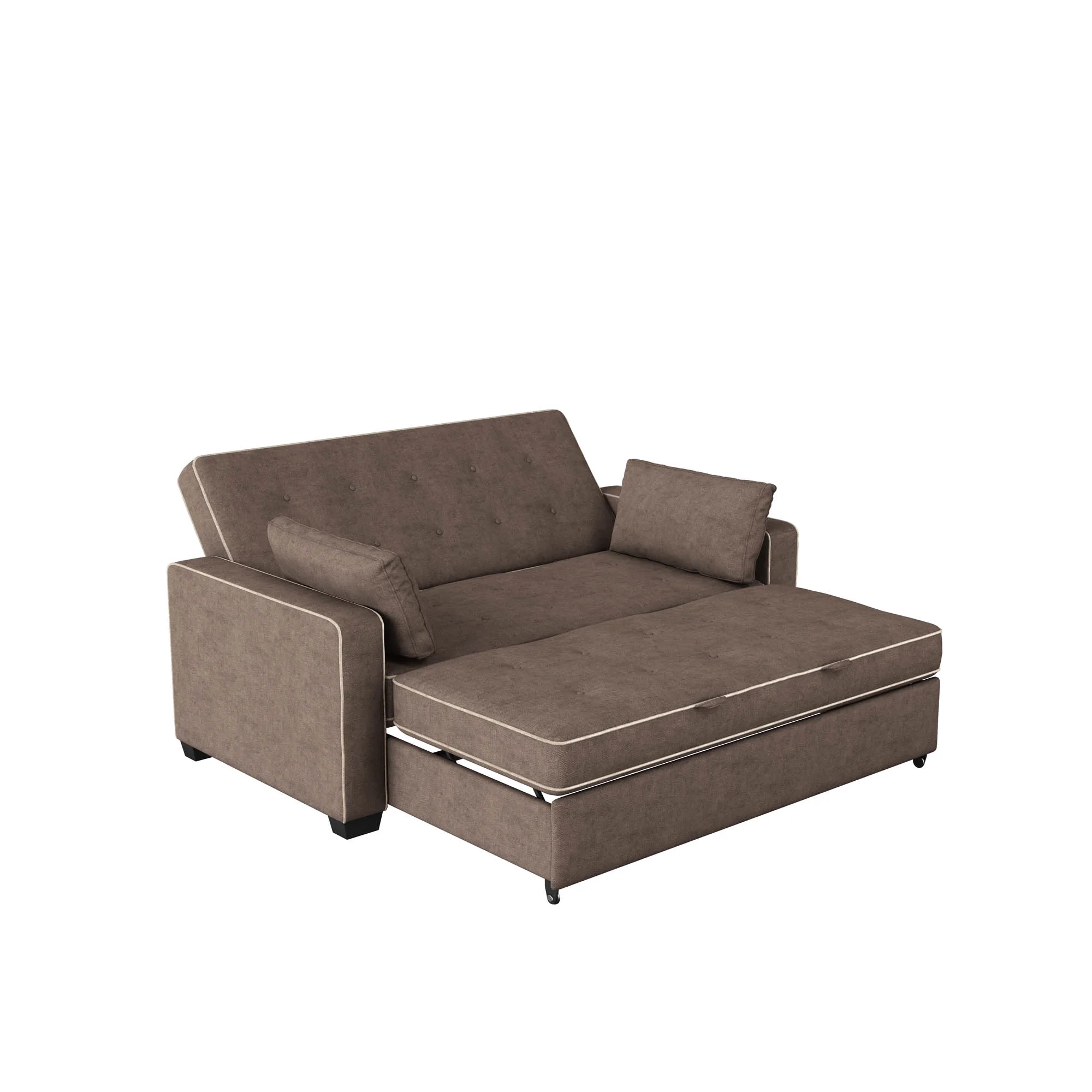 Serta Dream Convertibles Monroe Modern Polyester Convertible Queen Sofa Bed with Pillows Grey - Image 60