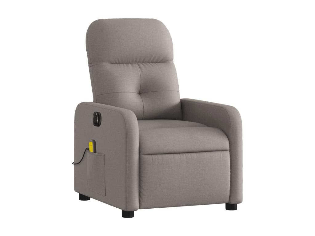 Sillón reclinable de masaje eléctrico tela gris taupe