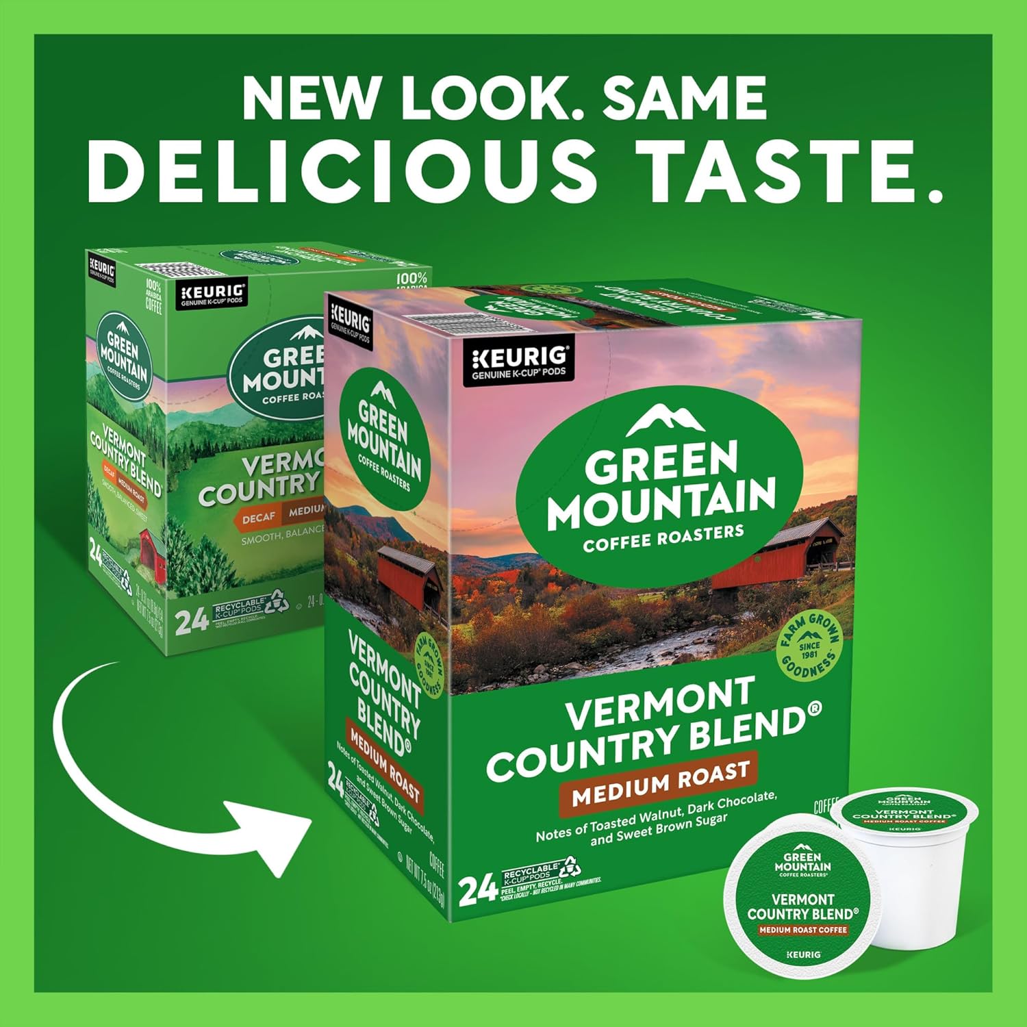 Green Mountain Coffee Roasters Vermont Country Blend Keurig Single-Serve K-Cup Pods. Medium Roast. 96 Count