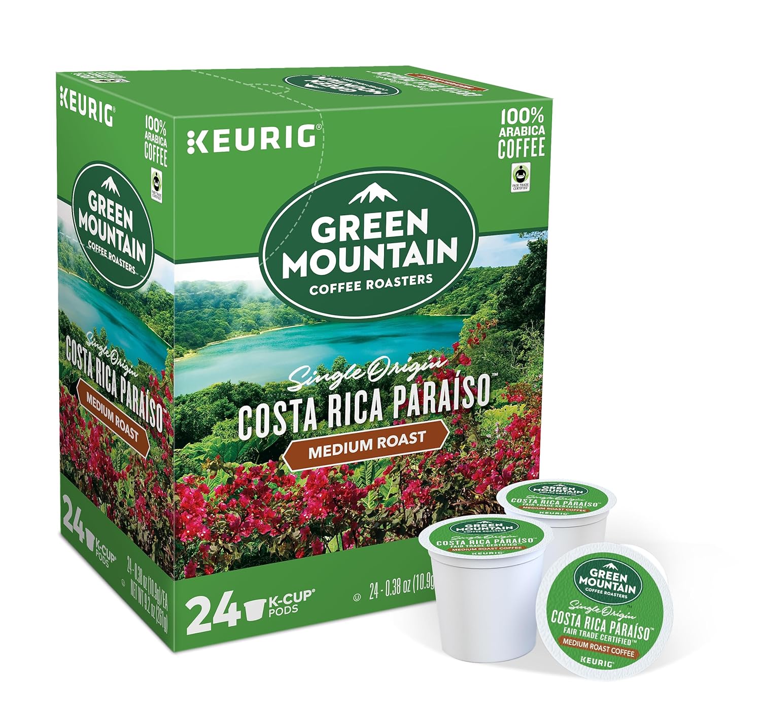 Green Mountain Coffee K-Cup Pods Costa Rica Paraiso. 24/box