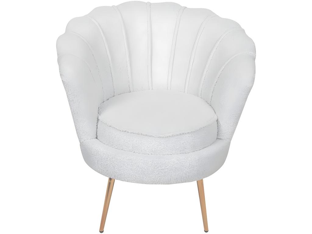 Sillón de terciopelo Cozetiq - 75 x 68 x 77 - 5 cm - Blanco