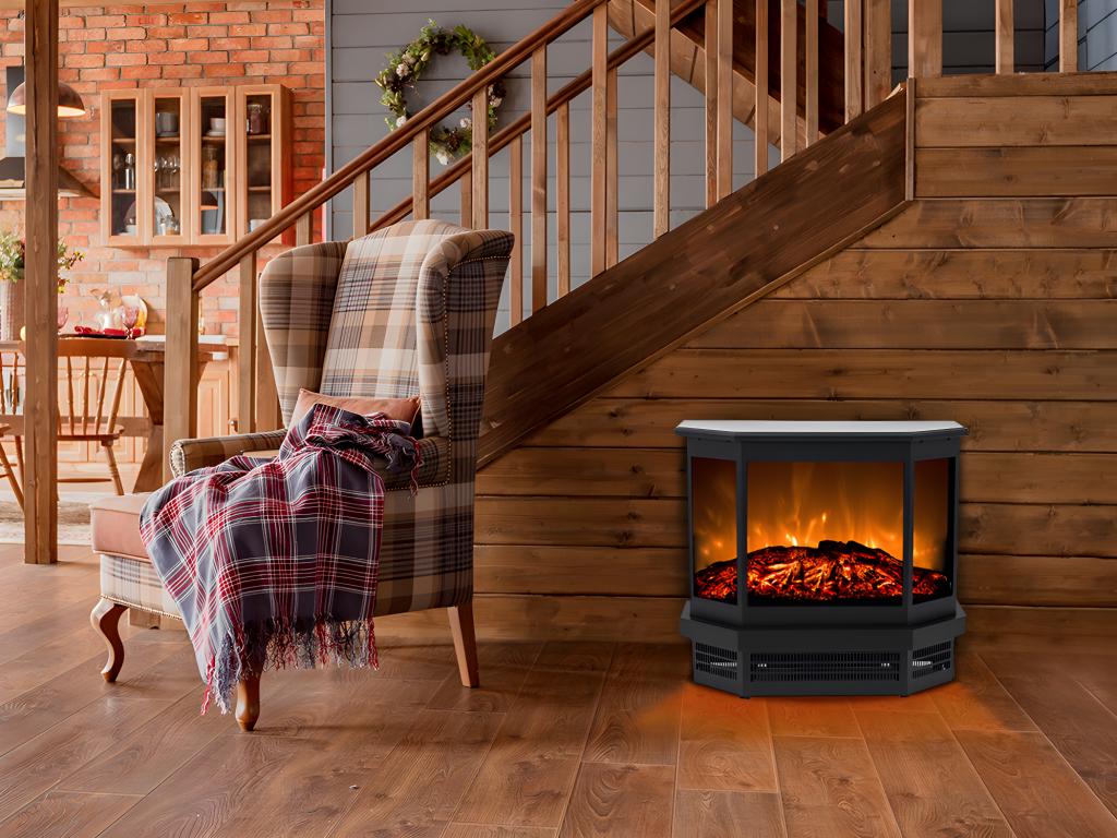 Chimenea eléctrica ETNA - Ancho 55.8 x Prof. 22.5 x Alt. 51.6 cm - Negro