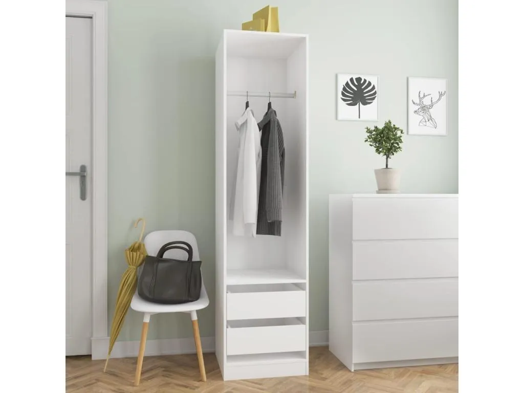 Armario con cajones Blanco 50x50x200 cm Habitarluz contrachapada 38177JLNV