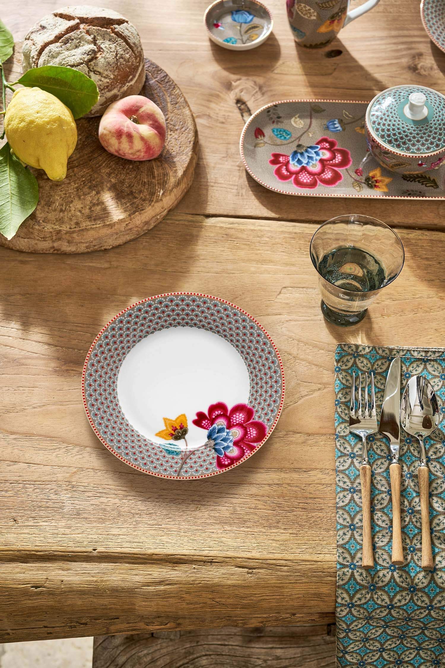 Breakfast Plate Blooming Tales Khaki 23cm