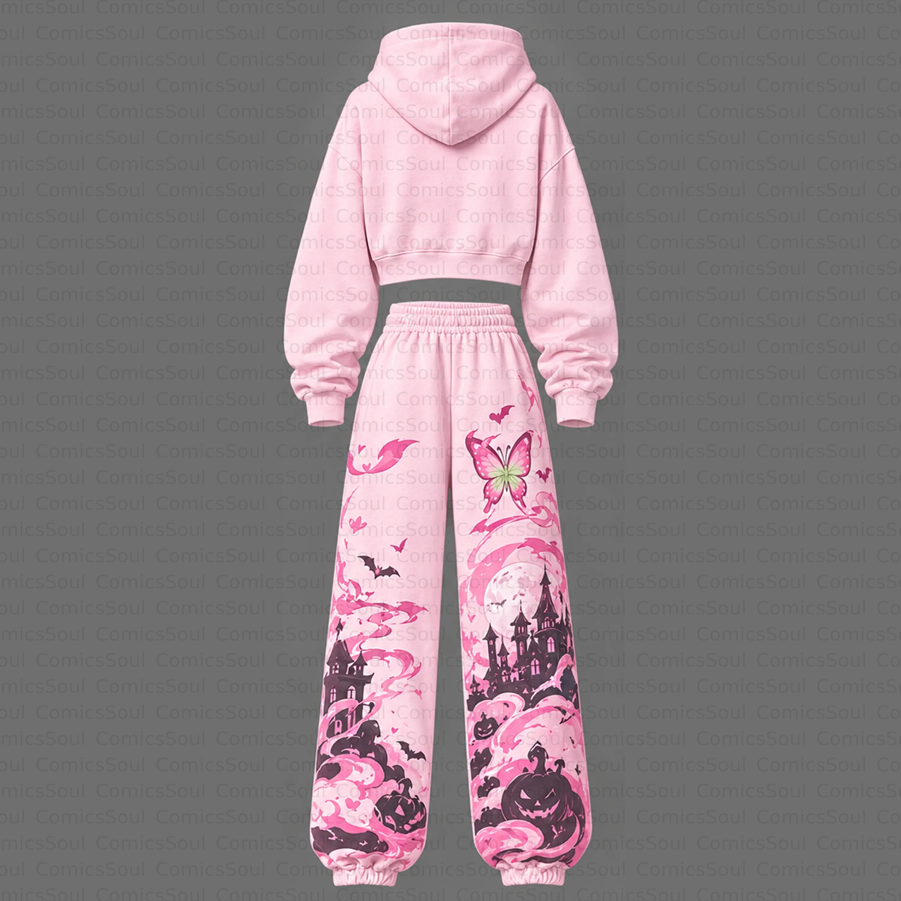 Demon Slayer Cropped Long Sleeve Hoodie & High Waist Jogger Pants Two Piece TeeThreads Sustain the Scene with Custom Apparel
