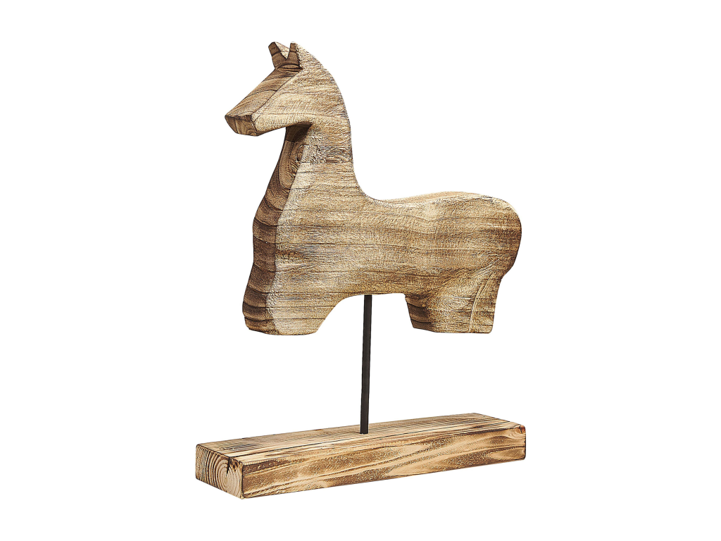Figura decorativa COLIMA Madera de paulownia Campestre Rústico Madera clara