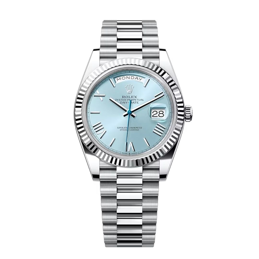 Rolex Day Date Platinum Ice Blue Replica Clone
