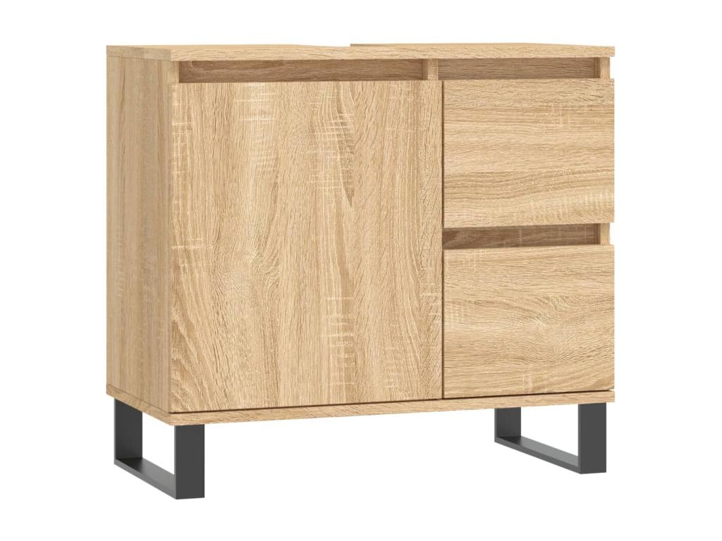 Armario de baño madera contrachapada roble Confortzx 65x33x60 cm