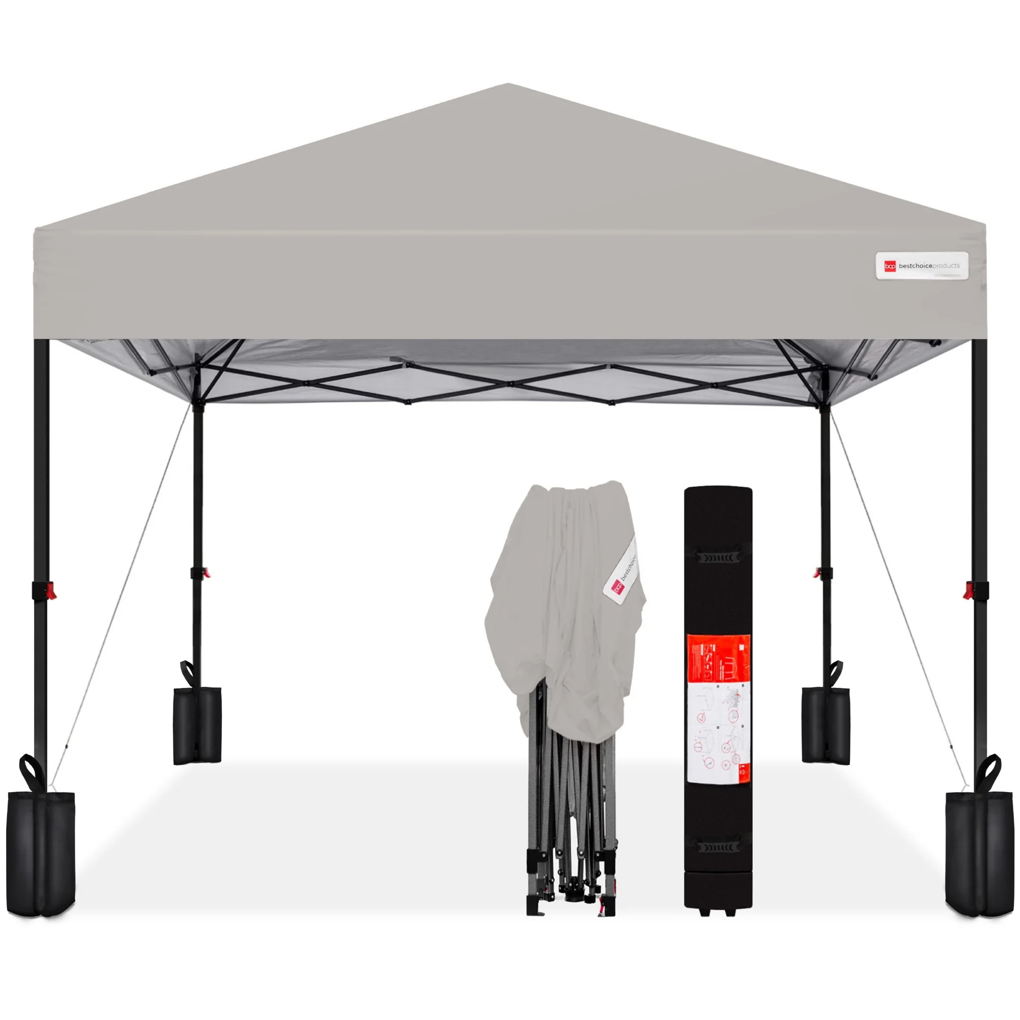 Best Choice Products 10x10ft Easy Setup Pop Up Canopy w/ 1-Button Setup, Wheeled Case, 4 Weight Bags - White - Image 128