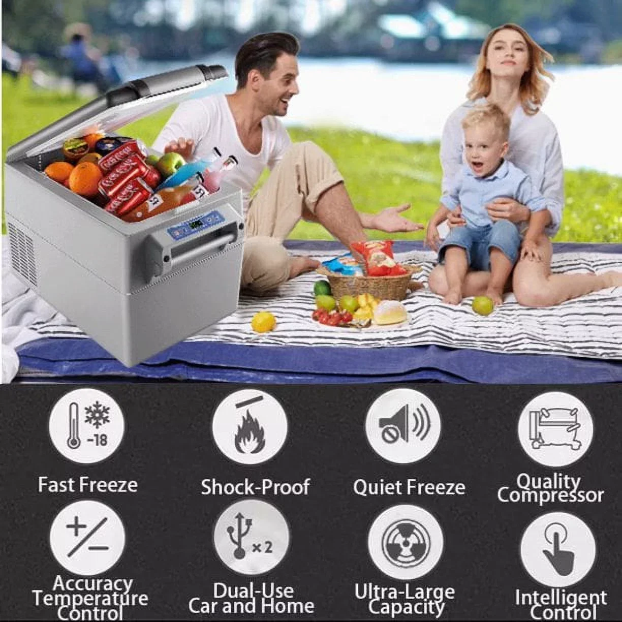 KAPAS Portable Compressor Refrigerator Freezer, 32L (34 Quarts), DC 12/24V - Image 5 KAPAS Portable Compressor Refrigerator Freezer, 32L (34 Quarts), DC 12/24V - Image 5