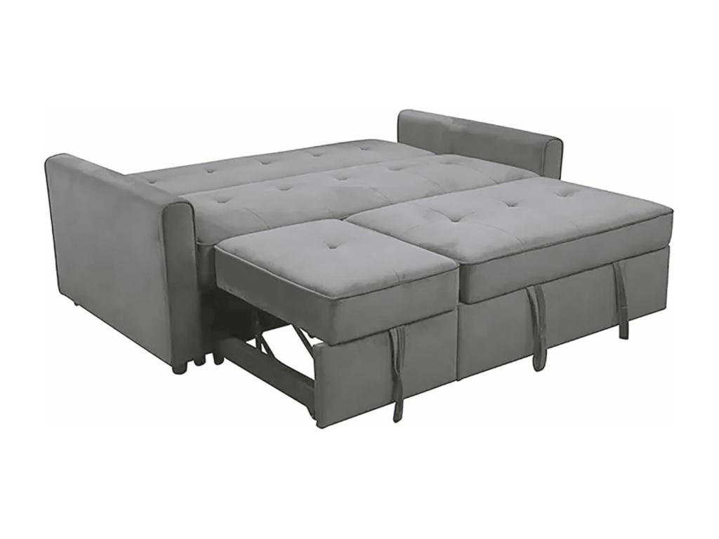 Sofá cama chaise longue 184x98x90-178 cm - gris