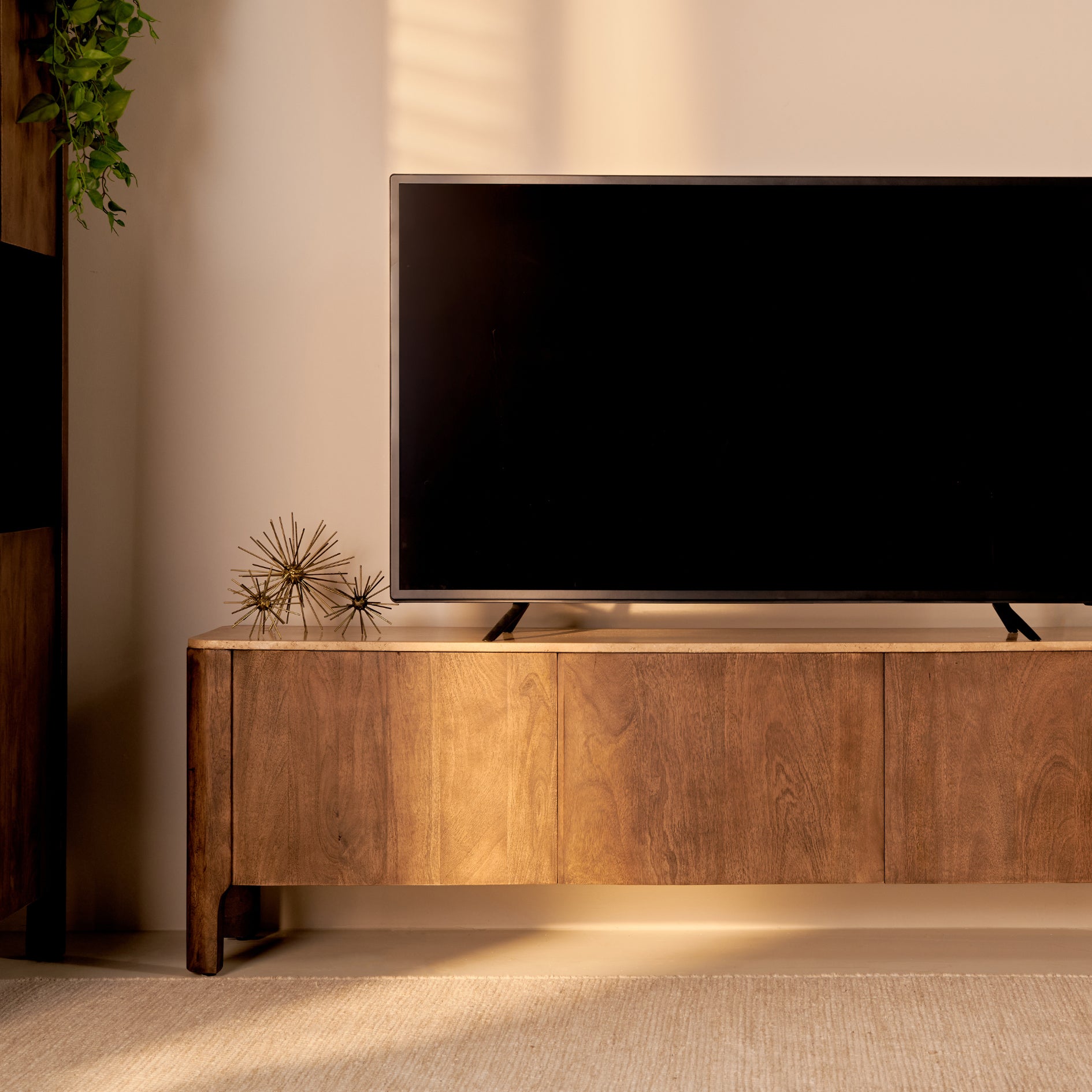 Blokker Brato Tv-meubel met Marmeren Blad B 210 cm - Mangohout